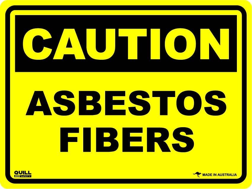 Caution Signs - Asbestos Fibers Image