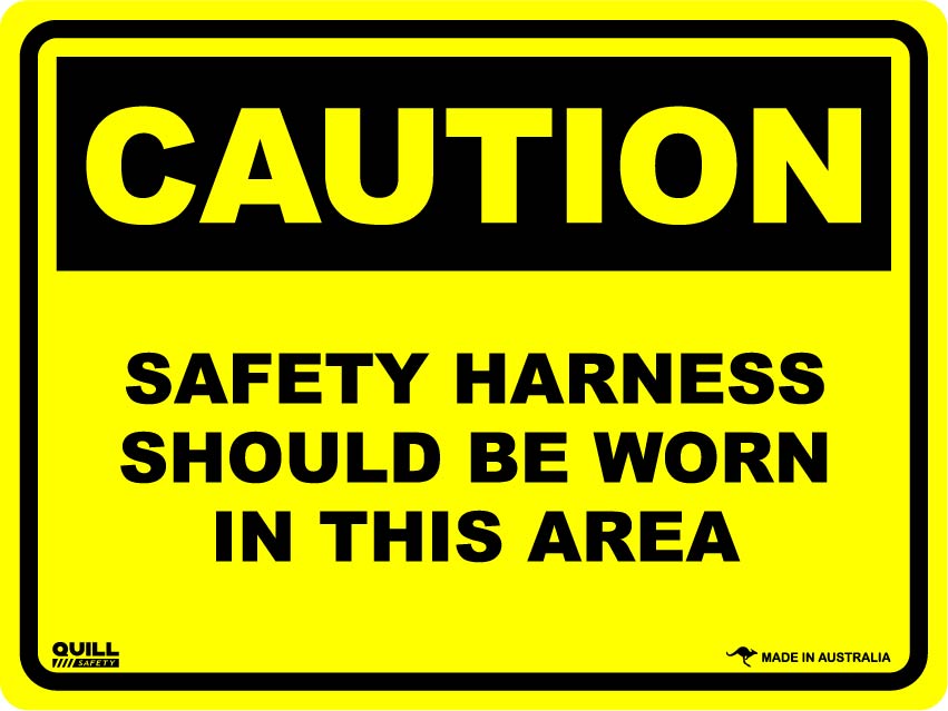 Caution Signs - Safety Harness Should Be Worn In This Area Image