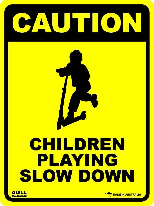 Caution Signs - Children Playing Slow Down Image