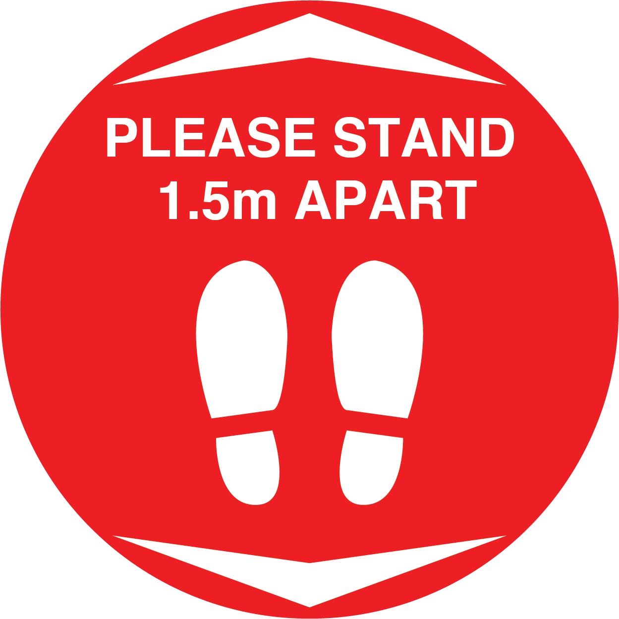 Floor Graphic Sign - Please Stand 1.5m Apart + Arrows Image