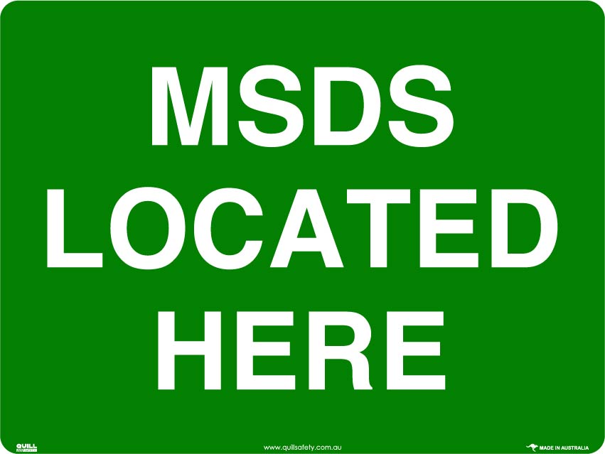 Emergency Signs - MSDS Located Here Image