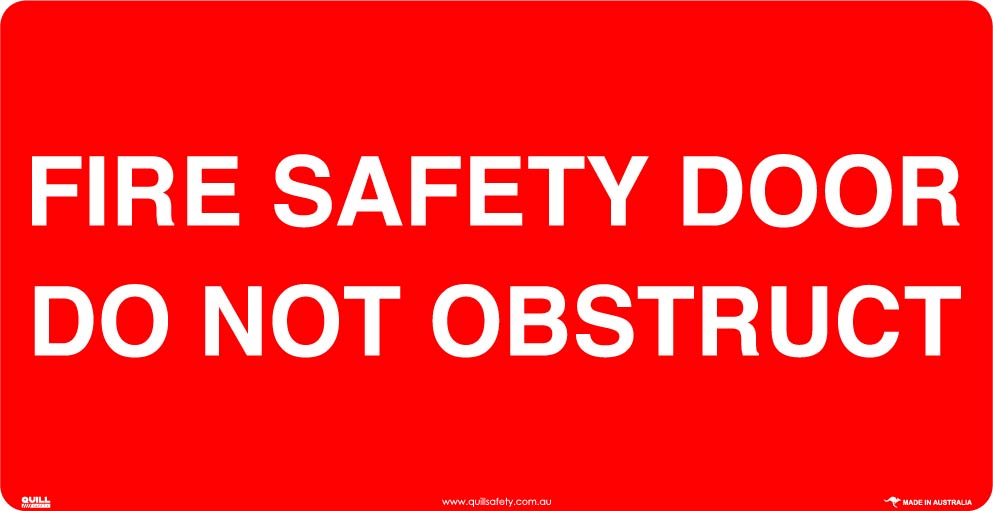 Fire Signs - Fire Safety Door Do Not Obstruct Image