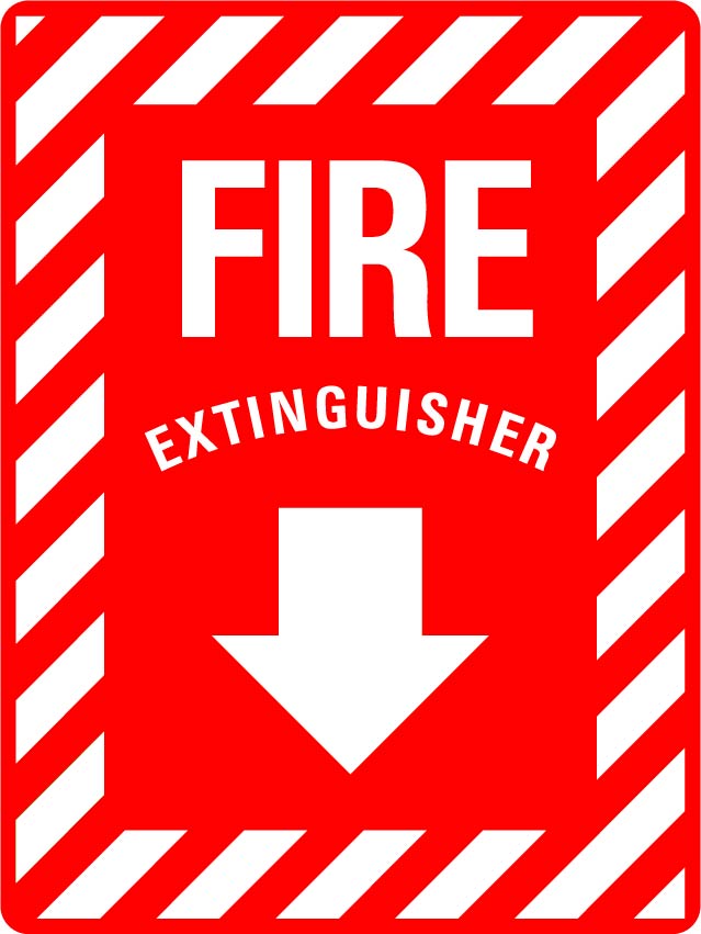 Fire Signs - Fire Extinguisher (With Arrow) Image