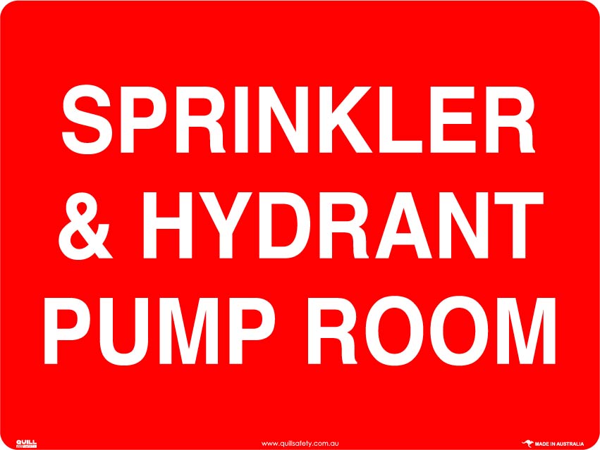 Fire Signs - Sprinkler & Hydrant Pump Room Image