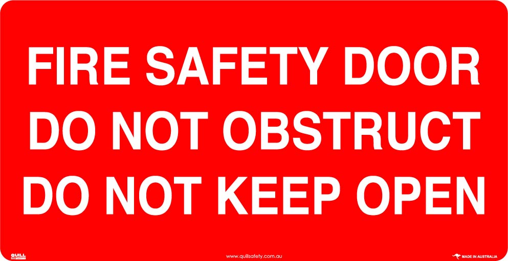 Fire Signs - Fire Safety Door Do Not Obstruct Do Not Keep Open Image