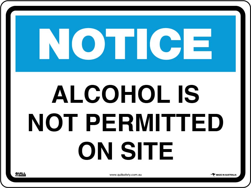 Notice Signs - Alcohol Is Not Permitted On Site Image
