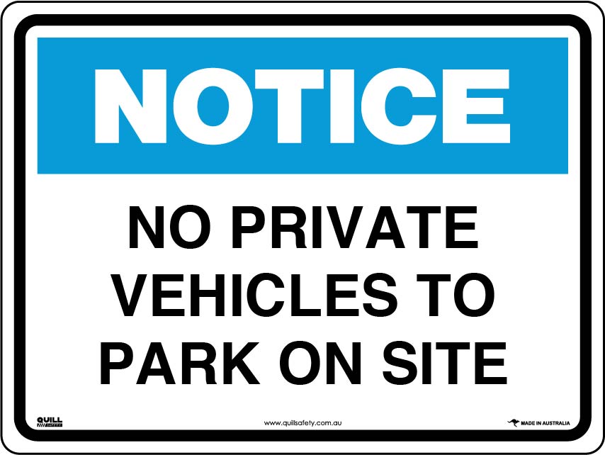 Notice Signs - No Private Vehilces To Park On Site Image