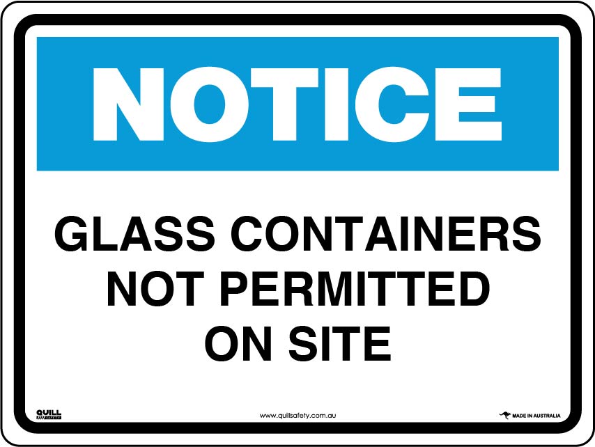 Notice Signs - Glass Containers Not Permitted On Site Image
