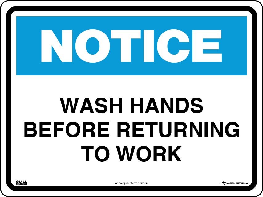 Notice Signs - Wash Hands Before Returning To Work Image