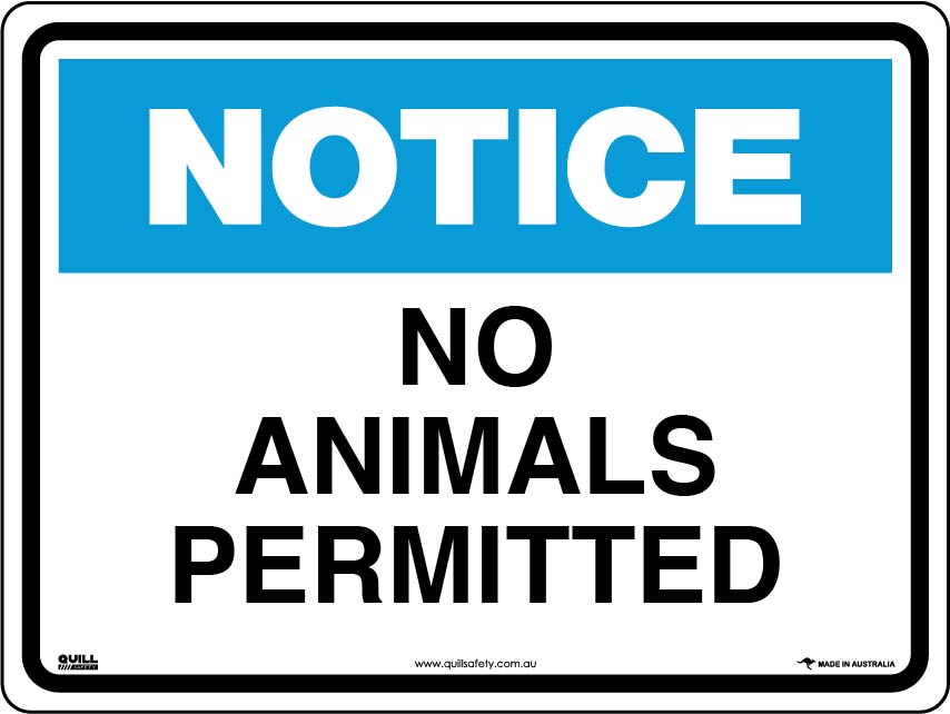 Notice Signs - No Animals Permitted Image