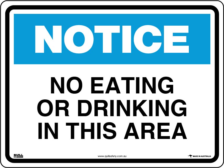 Notice Signs - No Eating Or Drinking In This Area Image