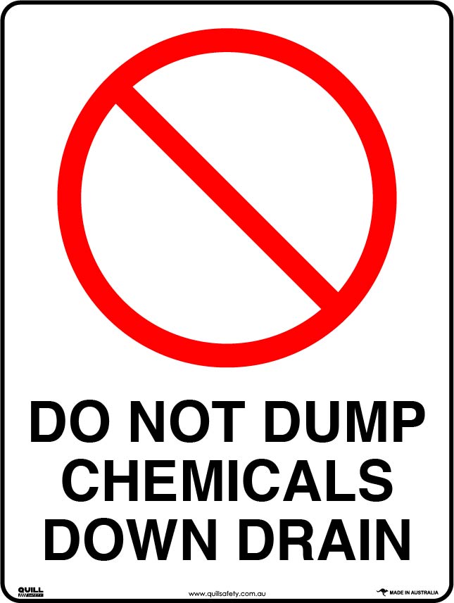 Prohibition Signs - Do Not Dump Chemicals Down Drain Image