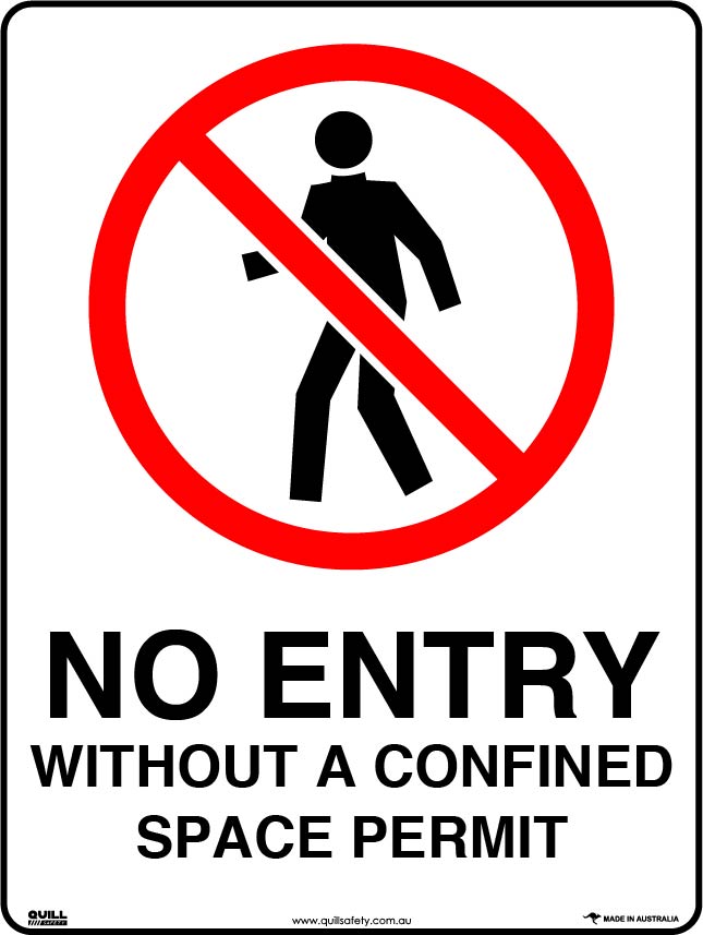 Prohibition Signs - No Entry Without A Confined Space Permit Image