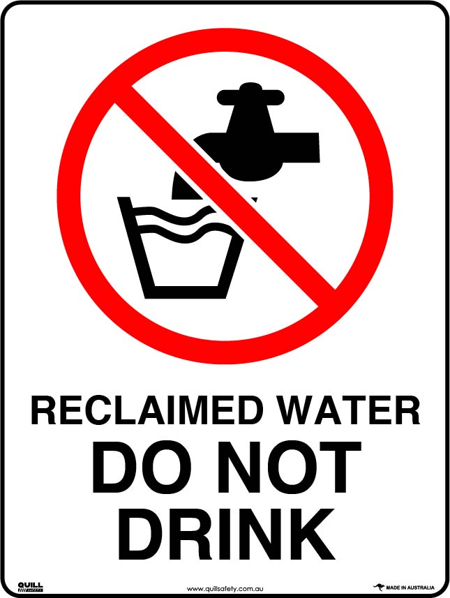 Prohibition Signs - Reclaimed Water Do Not Drink Image