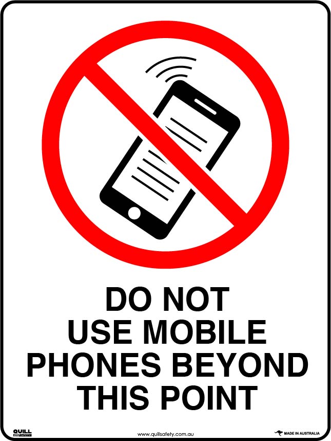 Prohibition Signs - Do Not Use Mobile Phones Beyond This Point Image