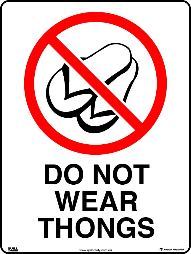 Prohibition Signs - Do Not Wear Thongs Image