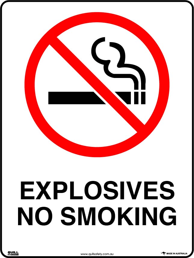 Prohibition Signs - Explosives No Smoking Image