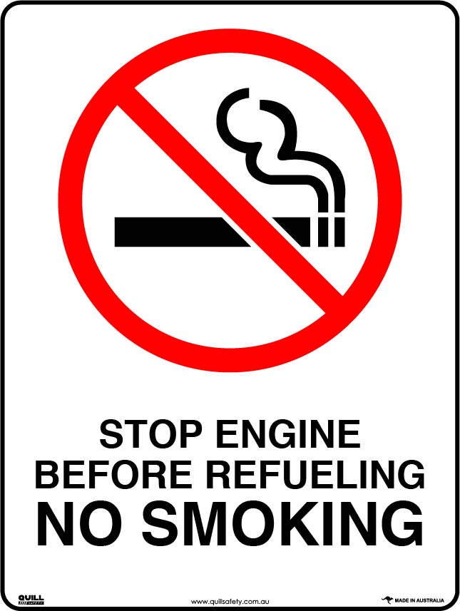 Prohibition Signs - Stop Engine Before Refueling No Smoking Image