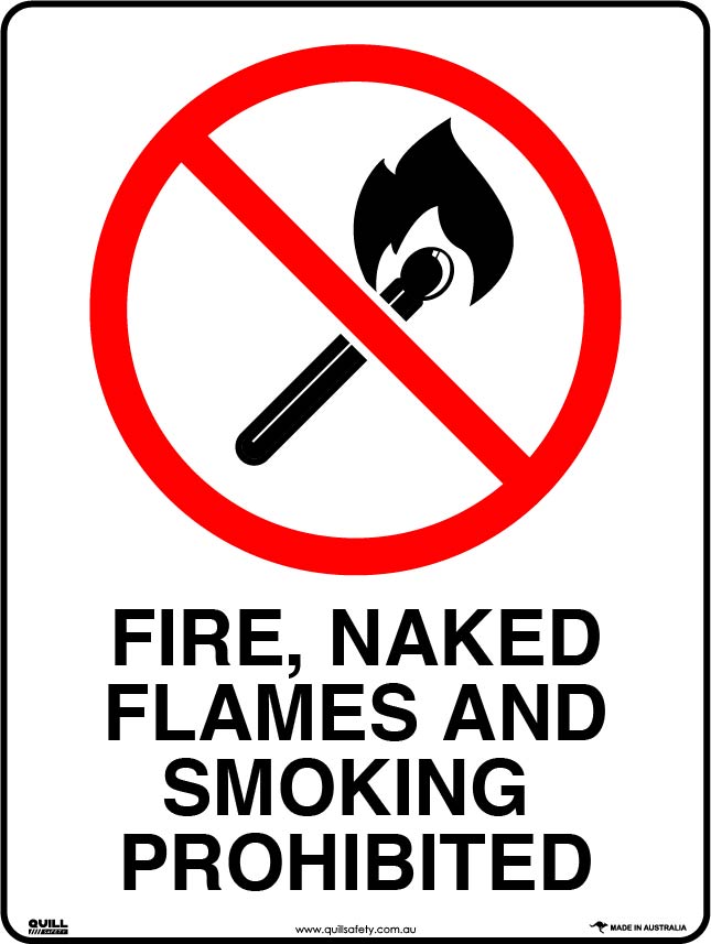 Prohibition Signs - Fire, Naked Flames And Smoking Prohibited Image