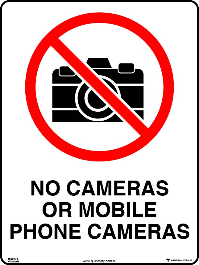 Prohibition Signs - No Cameras Or Mobile Phone Cameras Image