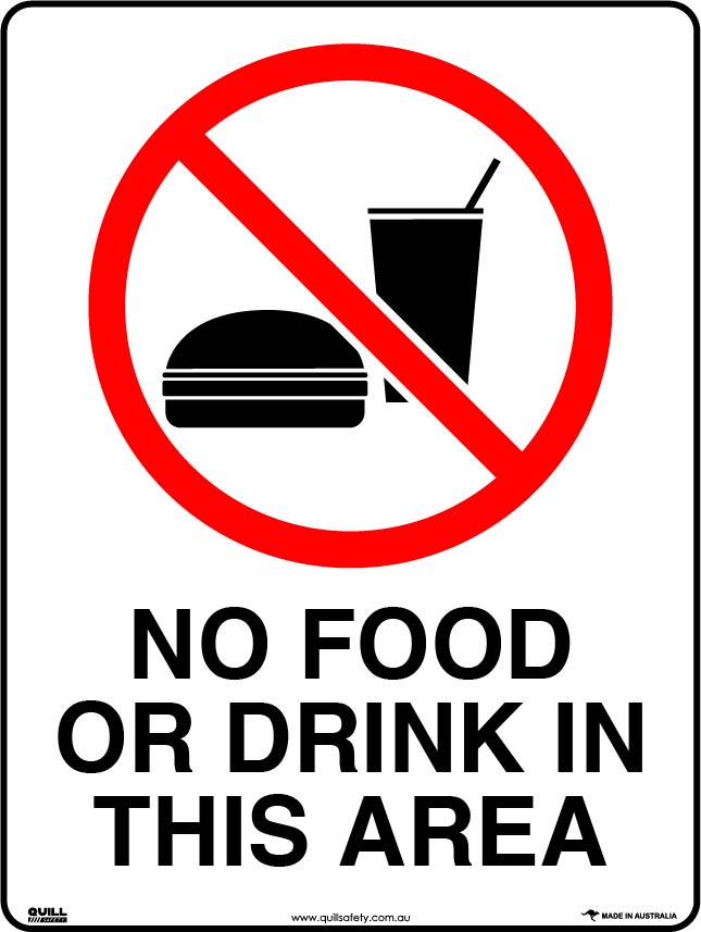 Prohibition Signs - No Food Or Drink In This Area Image