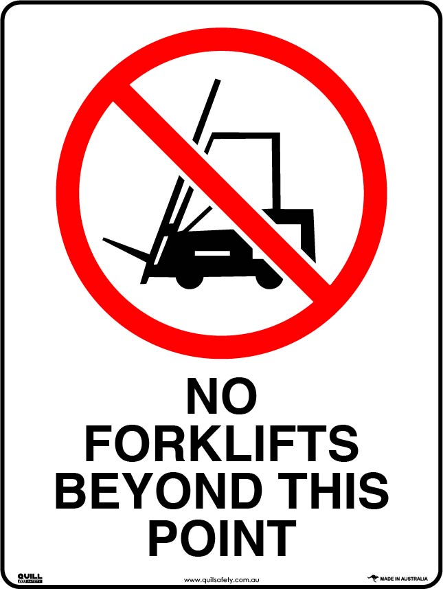 Prohibition Signs - No Forklifts Beyond This Point Image