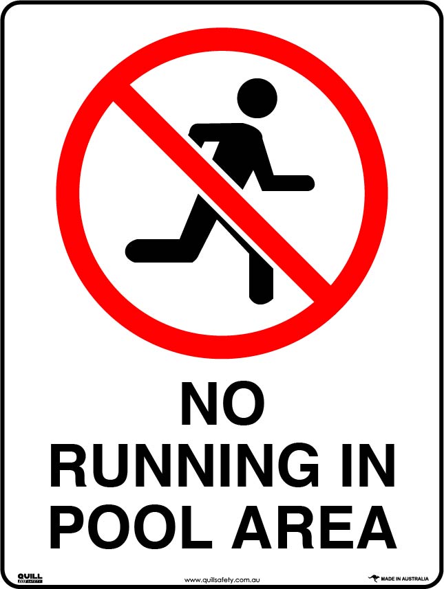Prohibition Signs - No Running In Pool Area Image