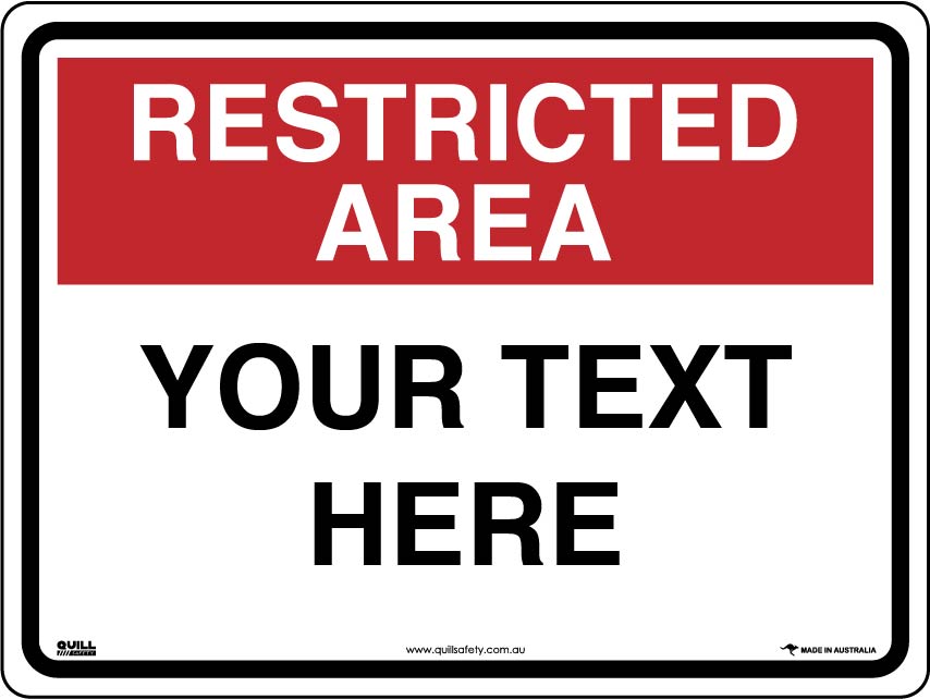Restricted Area Signs - Custom Sign image