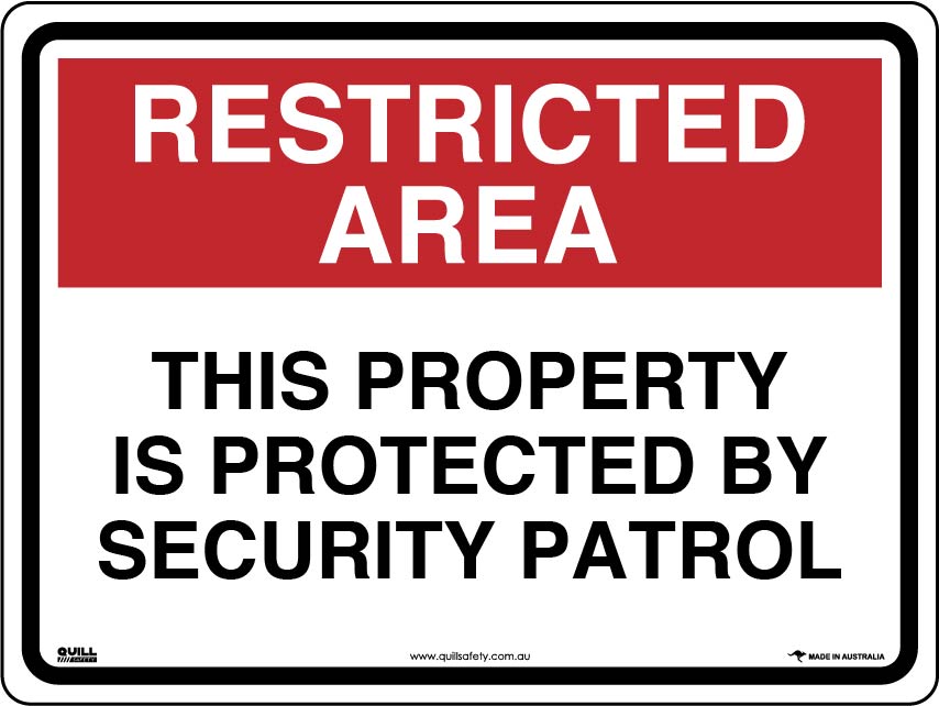 Restricted Area Signs - This Property Is Protected By Security Patrol Image