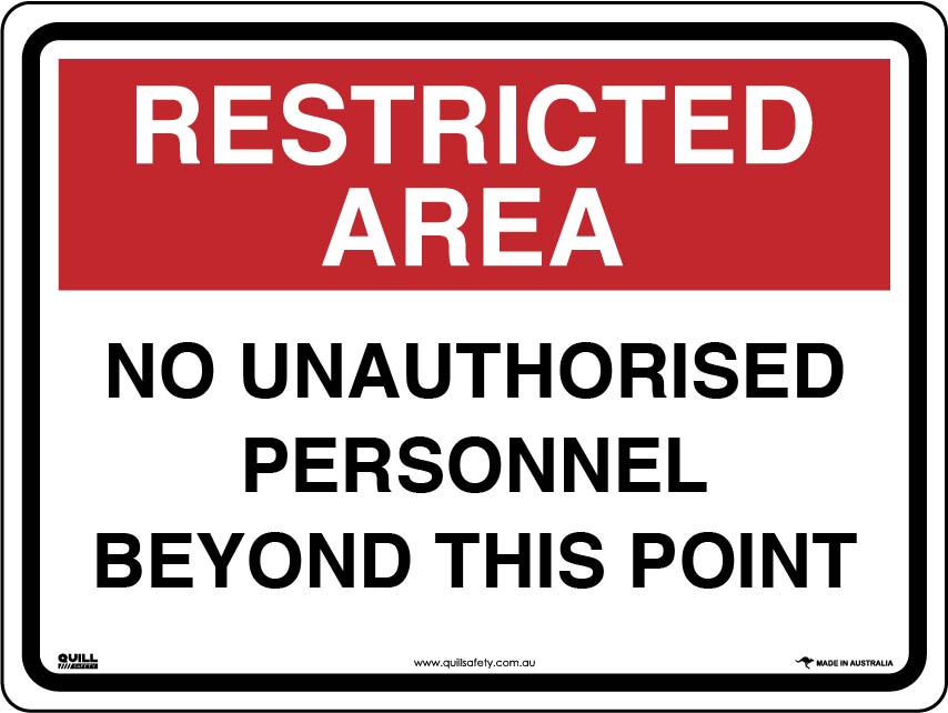 Restricted Area Signs - No Unauthorised Personnel Beyond This Point Image