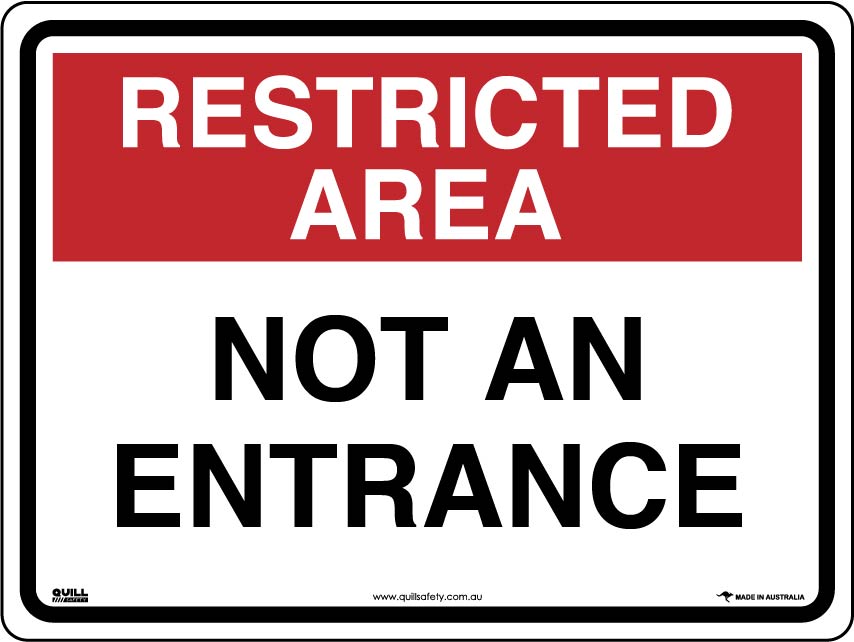 Restricted Area Signs - Not An Entrance Image