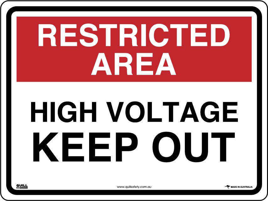 Restricted Area Signs - High Voltage Keep Out Image