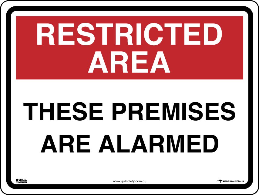 Restricted Area Signs - These Premises Are Alarmed Image