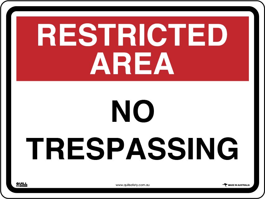 Restricted Area Signs - No Trespassing Image