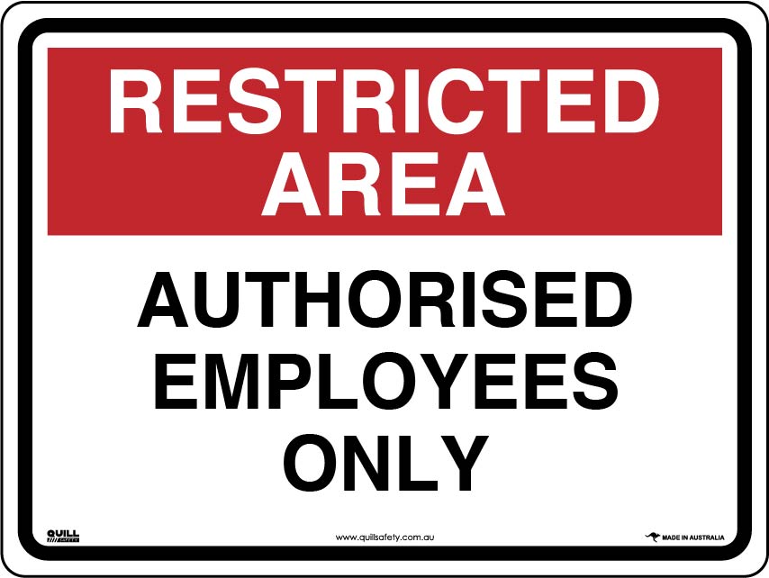 Restricted Area Signs - Authorised Employees Only Image