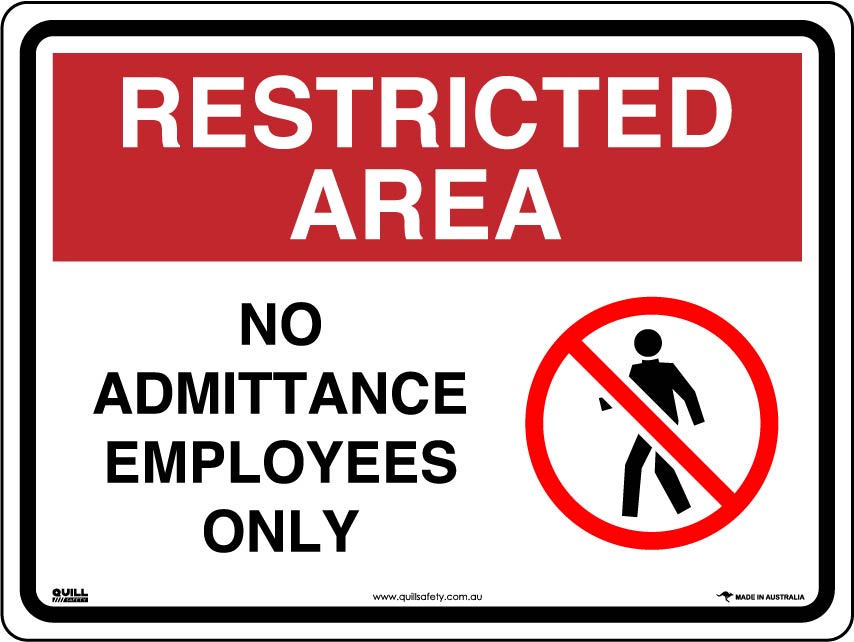 Restricted Area Signs - No Admittance Employees Only Image
