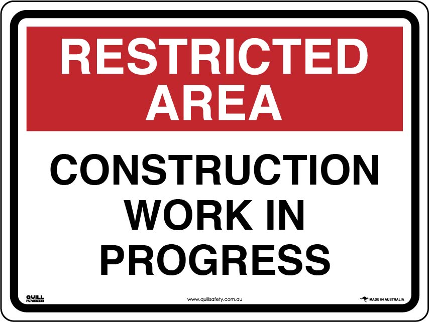 Restricted Area Signs - Construction Work In Progress Image