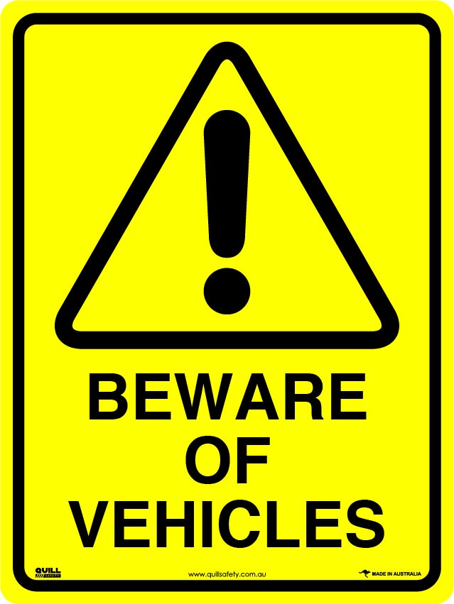 Warning Signs - Beware Of Vehicles Image