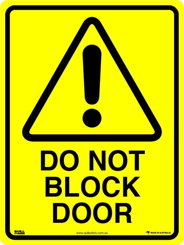 Warning Signs - Do No Block Door Image