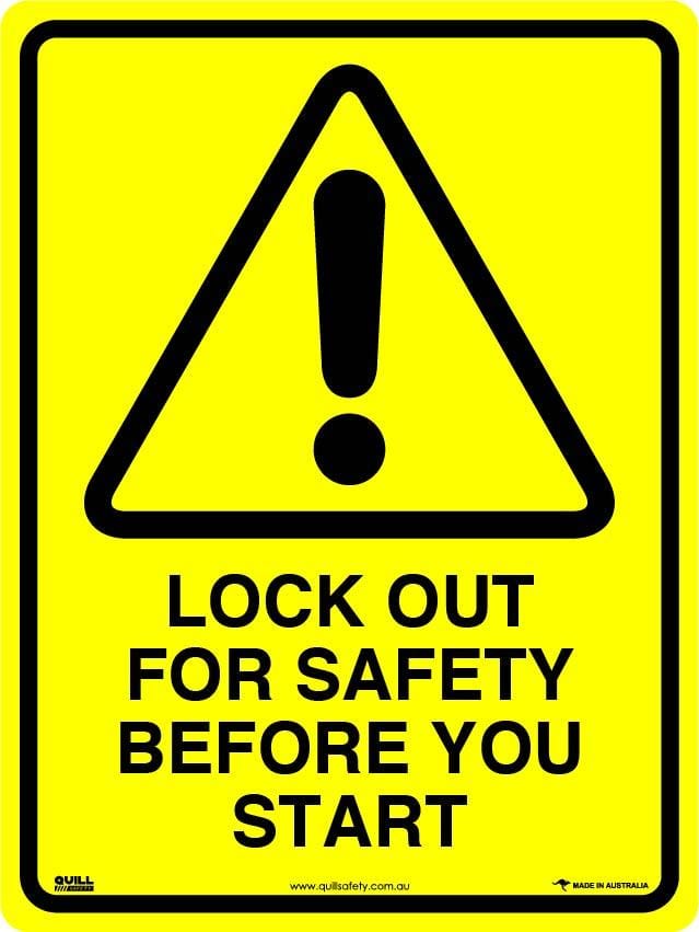 Warning Signs - Lock Out For Safety Before You Start Image