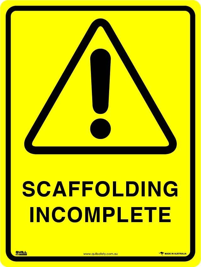 Warning Signs - Scaffolding Incomplete Image