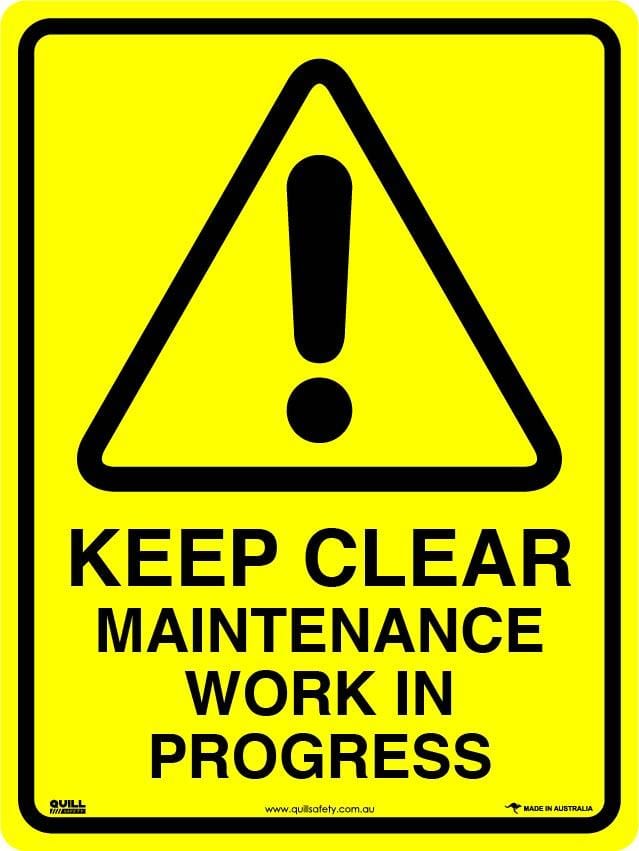 Warning Signs - Keep Clear Maintenance Work In Progress Image