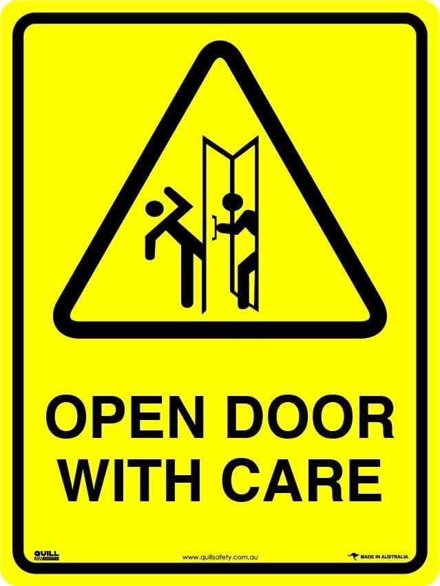 Warning Signs - Open Door With Care Image