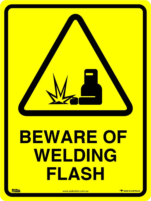 Warning Signs - Beware Of Welding Flash Image
