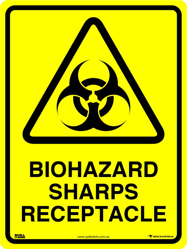 Warning Signs - Biohazard Sharps Receptacle Image