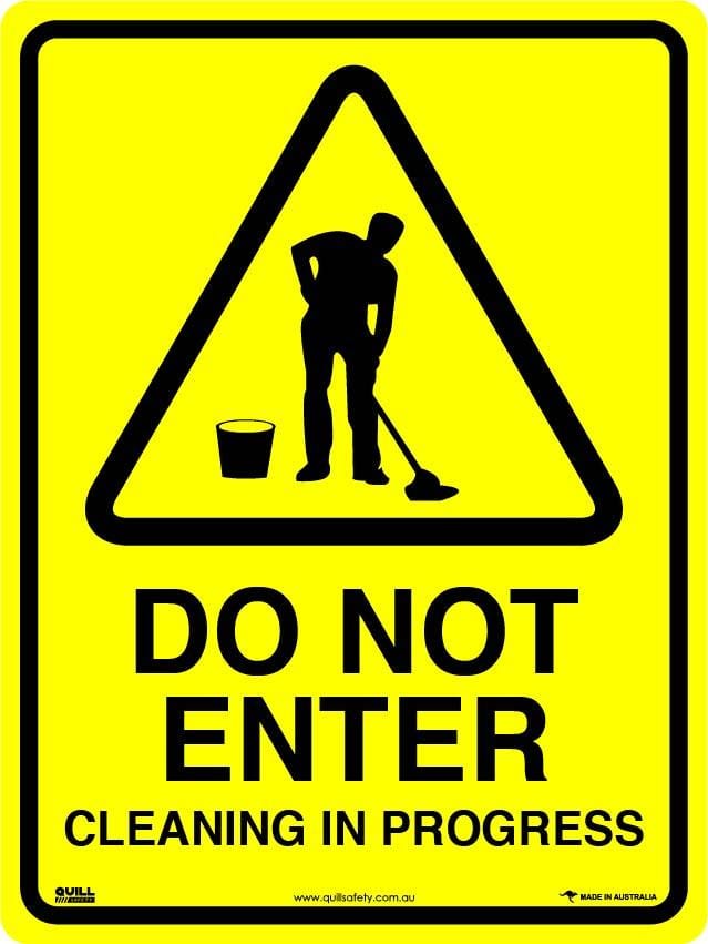 Warning Signs - Do Not Enter Cleaning In Progress Image