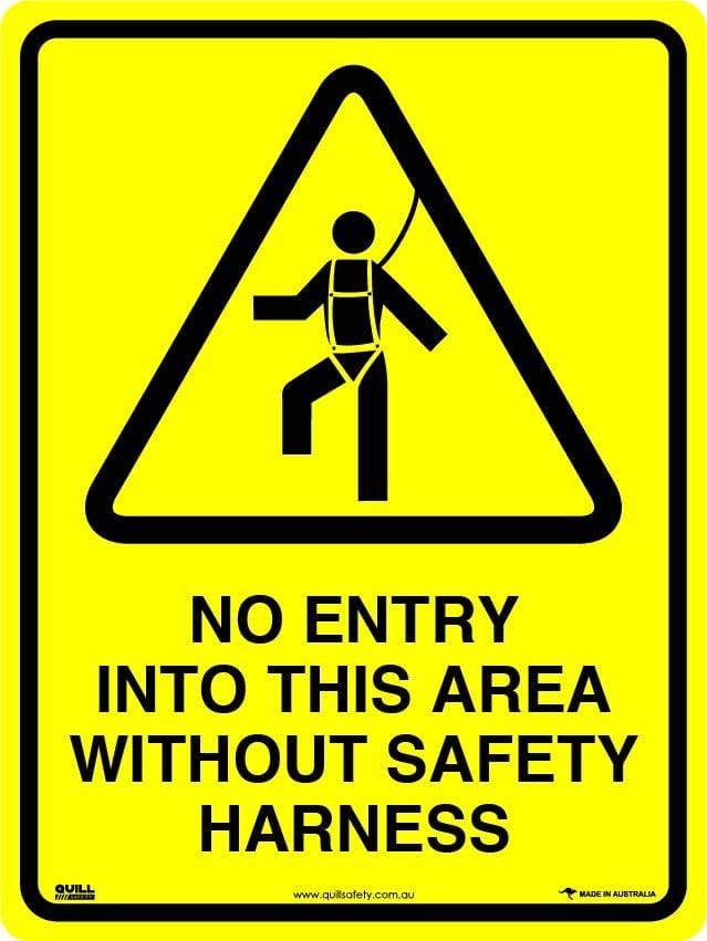 Warning Signs - No Entry Into This Area Without Safety Harness Image