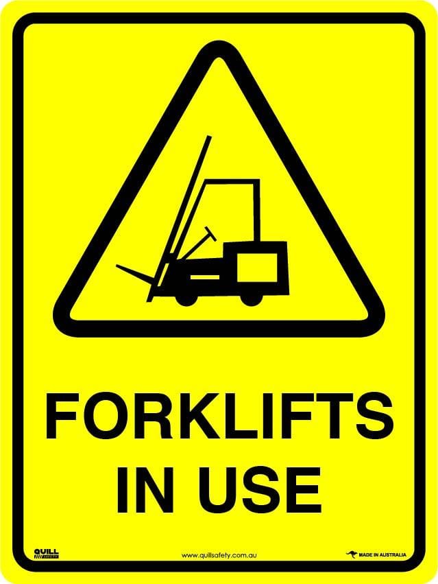 Warning Signs - Forklifts In Use Image