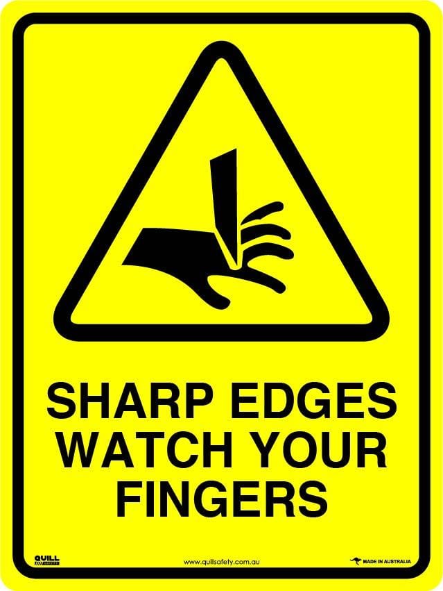 Warning Signs - Sharp Edges Watch Your Fingers Image