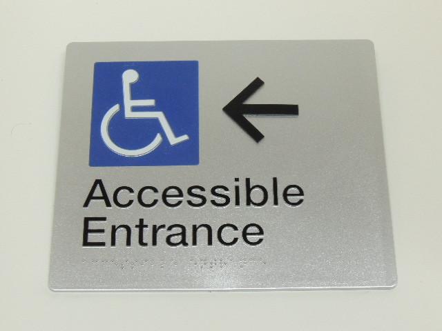 Braille Sign - Accessible Entrance Left Arrow Image